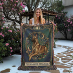 🐾 Woven Blanket Tarot Card - Belgian Malinois Emerald
