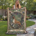 🐾 Woven Blanket Tarot Card - Boxer Jumping