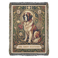 🐾 Woven Blanket Tarot Card Saint Bernard Roses