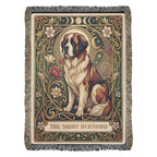 🐾 Woven Blanket Tarot Card Saint Bernard Roses