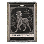 🐾 Woven Blanket Tarot Card - Great Dane Black and White