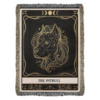 🐾 Woven Blanket Tarot Card - Pitbull Celestial Head Shot