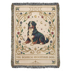 🐾 Woven Blanket Tarot Card - Bernese Mountain Dog - Flowers