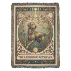 🐾 Woven Blanket Tarot Card - Labrador Retriever Green & Gold