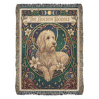 🐾 Woven Blanket Tarot Card - Golden Doodle paws forward