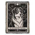 🐾 Woven Blanket Tarot Card - Australian Shepard Black and White