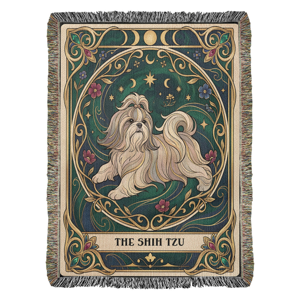 🐾 Woven Blanket Tarot Card - Shih Tzu