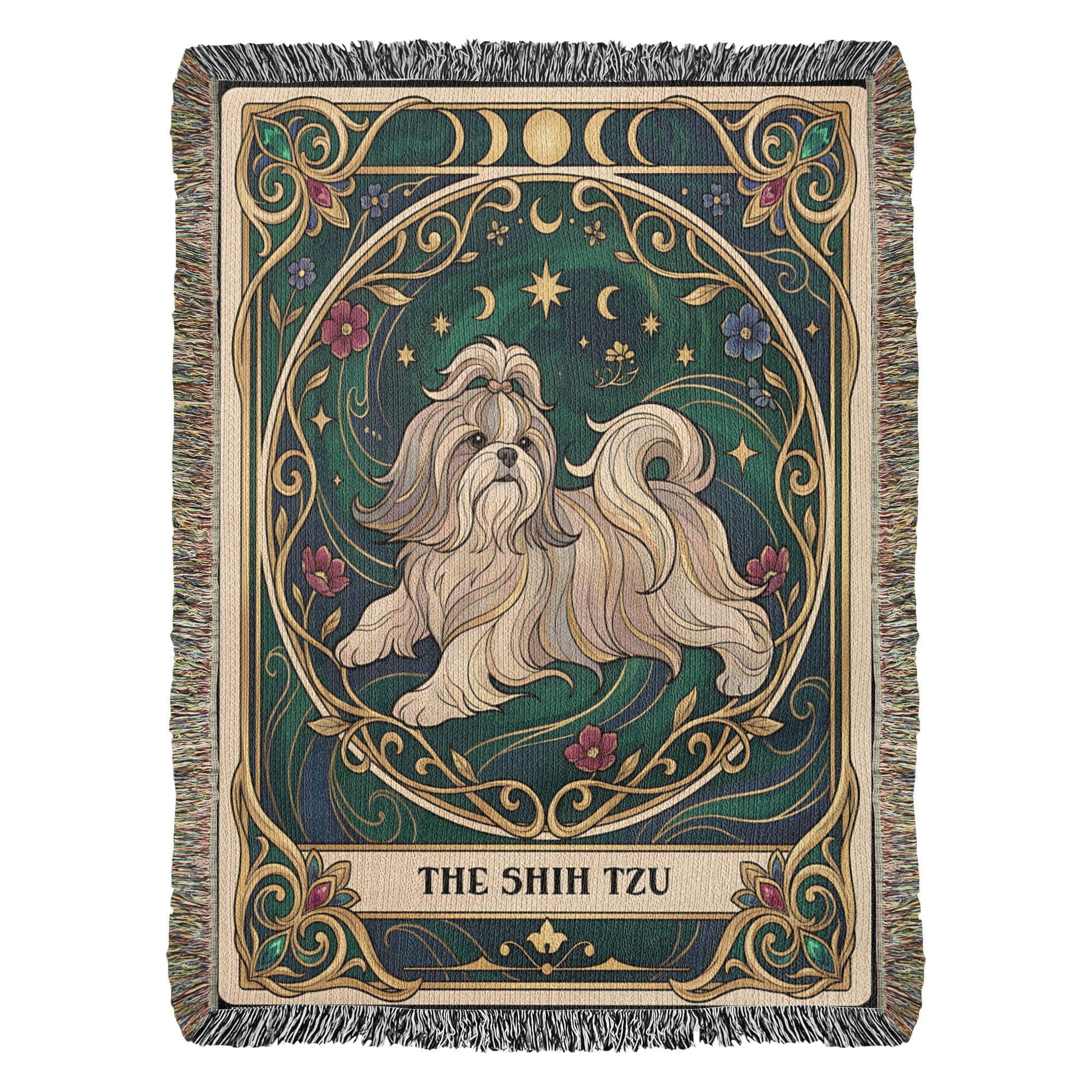 🐾 Woven Blanket Tarot Card - Shih Tzu