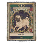 🐾 Woven Blanket Tarot Card - Pug Stained Glass
