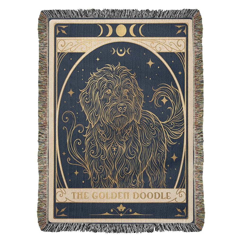 🐾 Woven Blanket Tarot Card Golden Doodle Celestial