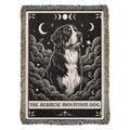 🐾 Woven Blanket Tarot Card - Bernese Mountain Dog - Black & White