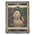 🐾 Woven Blanket Tarot Card - Golden Doodle Stained Glass