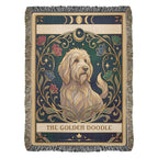 🐾 Woven Blanket Tarot Card - Golden Doodle Stained Glass