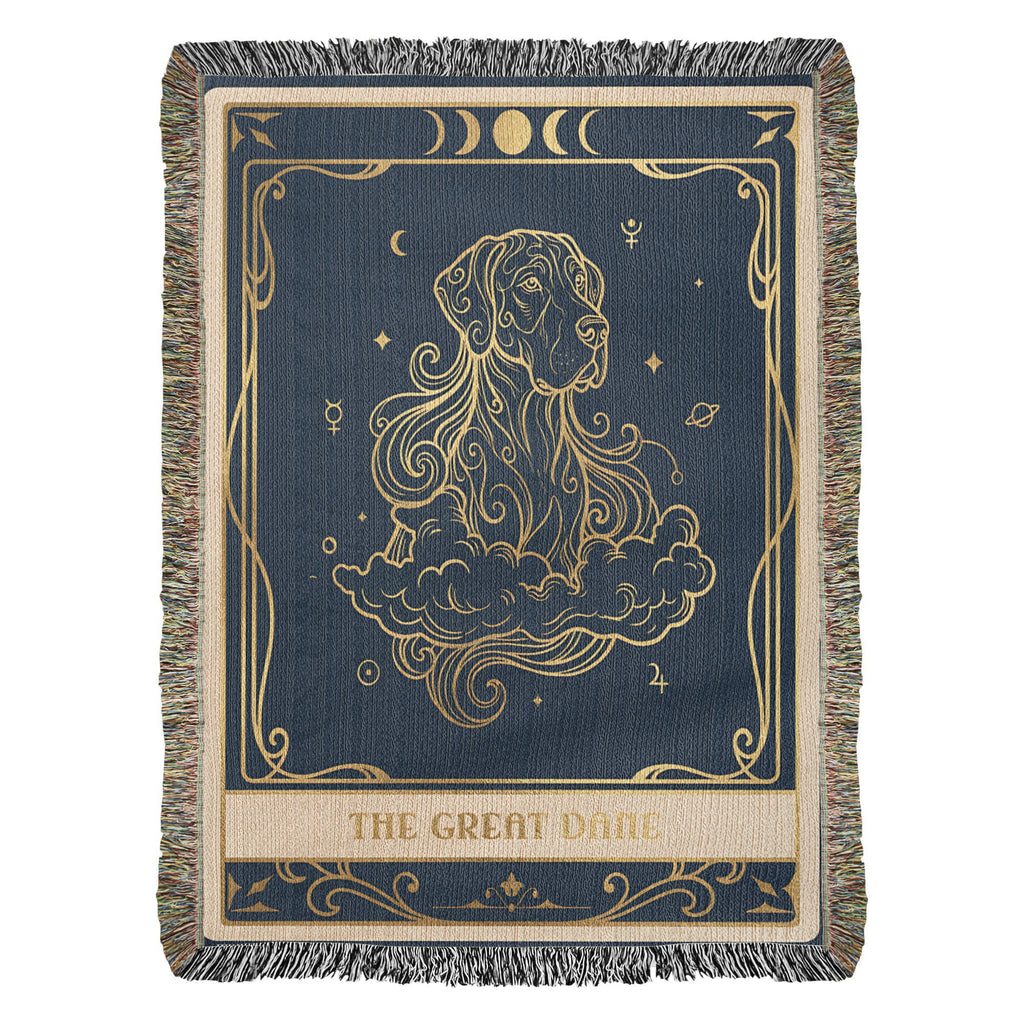 🐾 Woven Blanket Tarot Card - Great Dane Floating