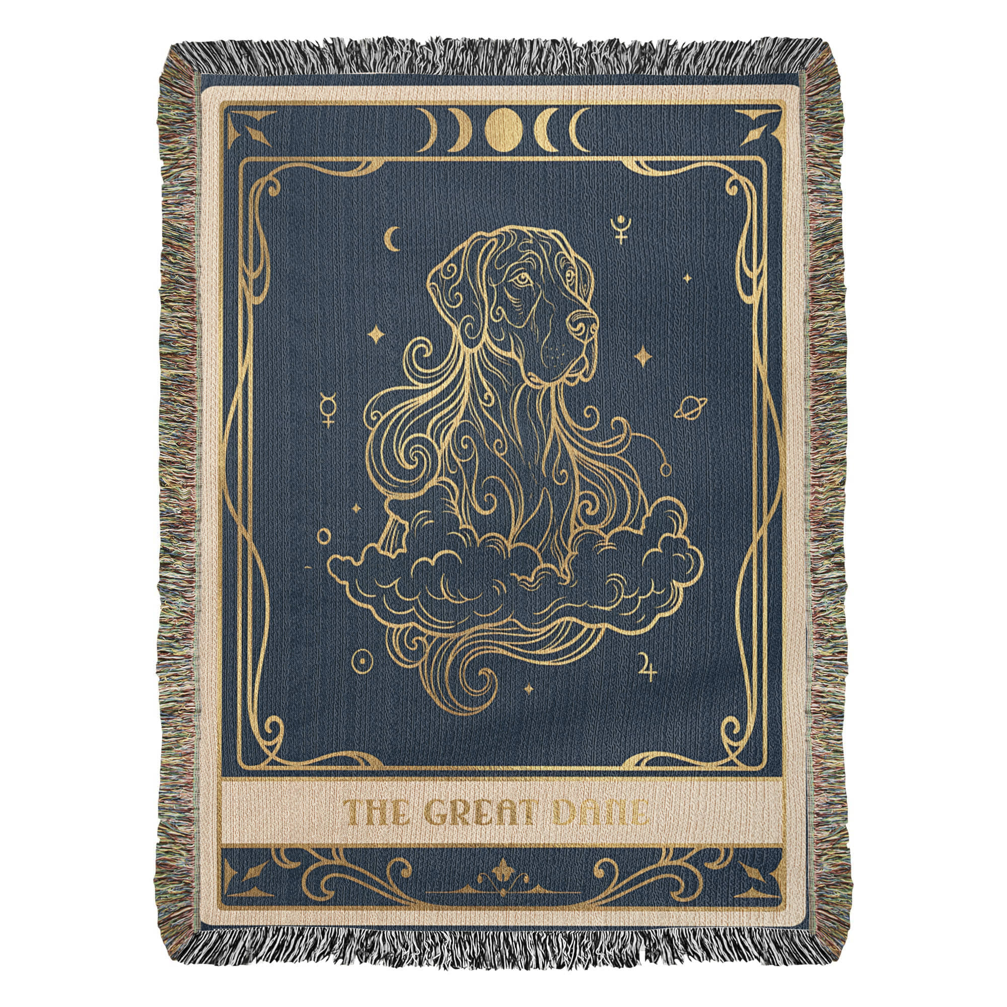 🐾 Woven Blanket Tarot Card - Great Dane Floating