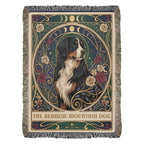 🐾 Woven Blanket Tarot Card - Bernese Mountain Dog - Stained Glass
