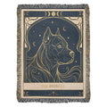 🐾 Woven Blanket Tarot Card- Pitbull Celestial Side profile