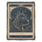 🐾 Woven Blanket Tarot Card- Pitbull Celestial Side profile