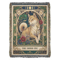 🐾 Woven Blanket Tarot Card - Shiba Imu Stained Glass