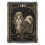 🐾  Woven Blanket Tarot Card - Shih Tzu Black and Gold