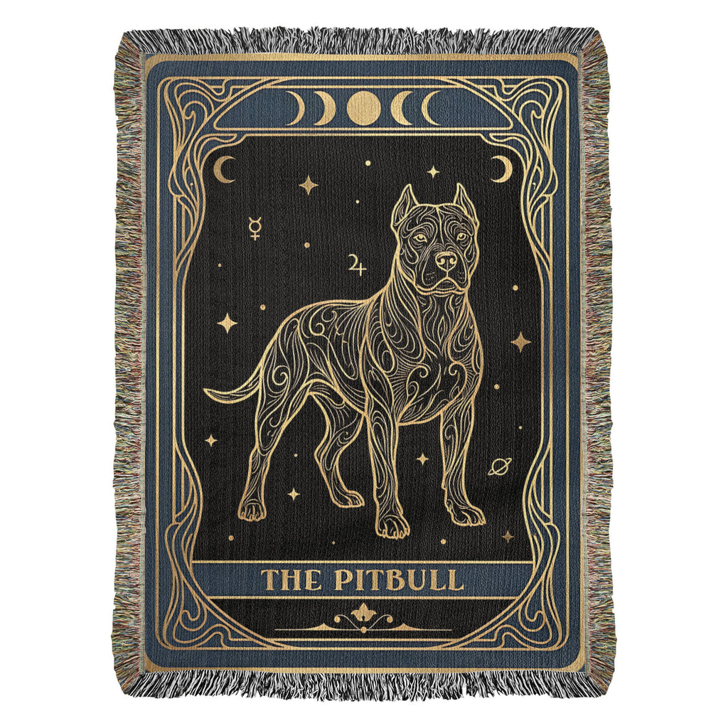 🐾 Woven blanket tarot card - Pitbull Celestial