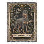 🐾 Woven Blanket Tarot Card - Rottweiler B&W II