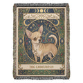 🐾 Woven Blanket Tarot Card - Chihuahua Golden Flowers