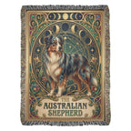 🐾 Woven Blanket Tarot Card - Australian Shepard Art Deco