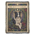 🐾 Woven Blanket Tarot Card - Border Collie Flowers