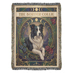 🐾 Woven Blanket Tarot Card - Border Collie Flowers