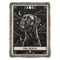 🐾 Woven Blanket Tarot Card - Boxer Black & White