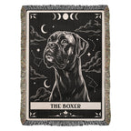 🐾 Woven Blanket Tarot Card - Boxer Black & White
