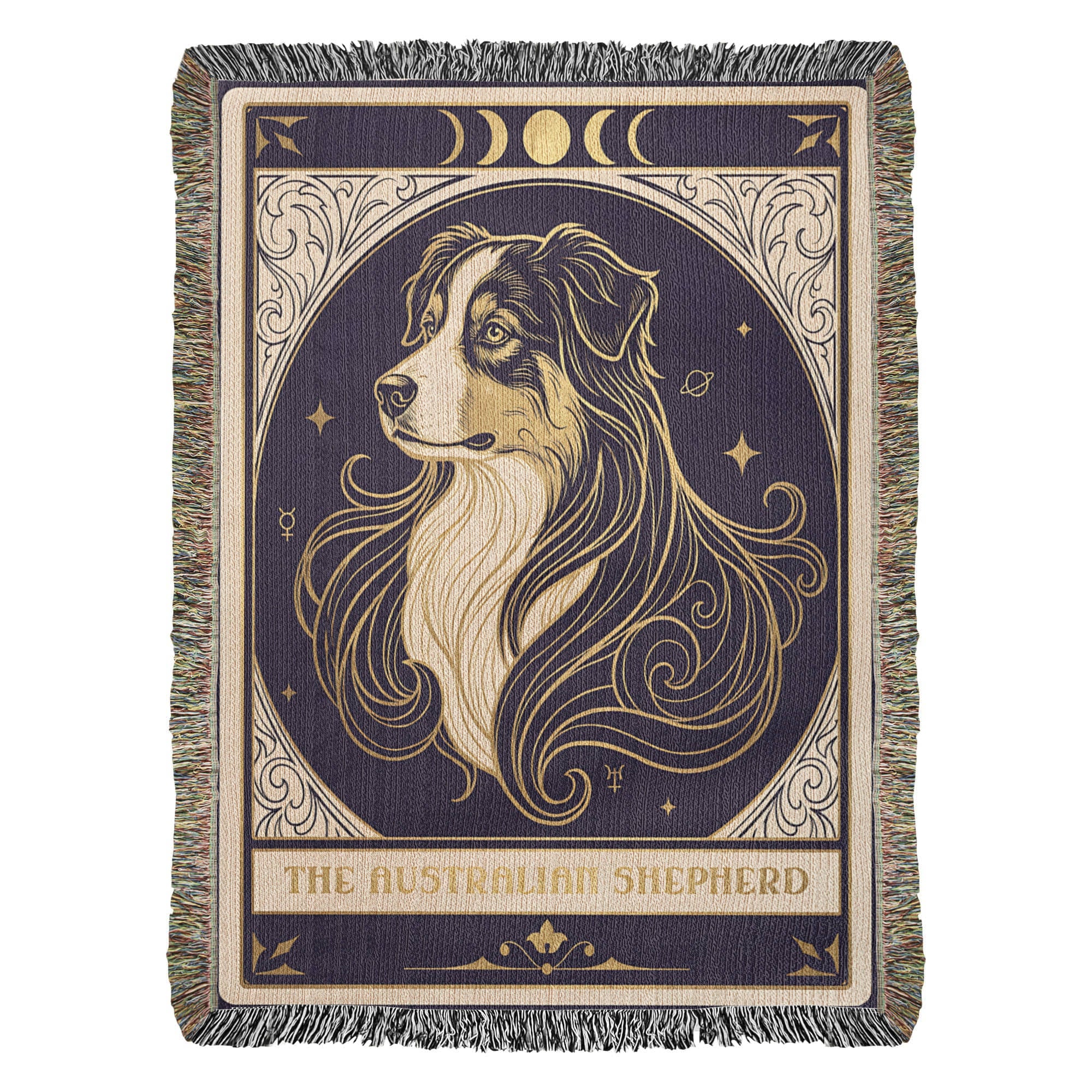 🐾 Woven Blanket Tarot Card - Australian Shepard Profile