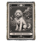 🐾 Woven Blanket Tarot Card - Golden Doodle Black&W