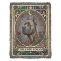 🐾 Woven Blanket Tarot Card- Cane Corso Flowers