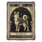 🐾 Woven Blanket Tarot Card - Shiba Imu Gold and Black