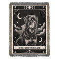 🐾 Woven Blanket Tarot Card - Rottweiler B&W