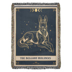 🐾 Woven Blanket Tarot Card - Belgian Malinois Celestial