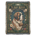 🐾 Woven Blanket Tarot Card - Saint Bernard Green