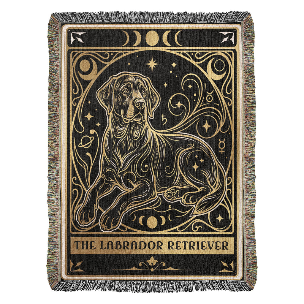 🐾 Woven Blanket tarot card - Labrador Retriever Gold & Black