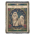 🐾 Woven Blanket Tarot Card - Shih Tzu Stained Glass