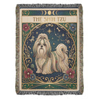 🐾 Woven Blanket Tarot Card - Shih Tzu Stained Glass