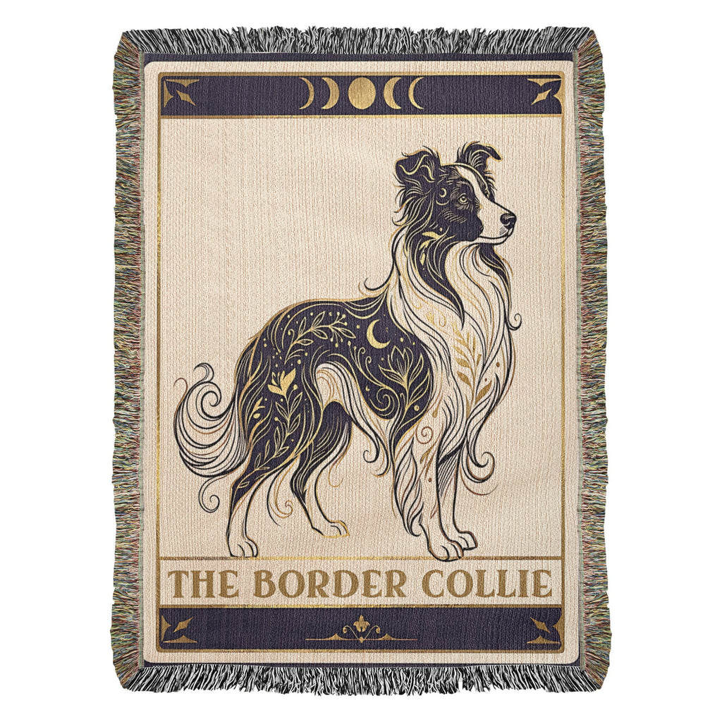 🐾 Woven Blanket Tarot Card - Border Collie Celestial