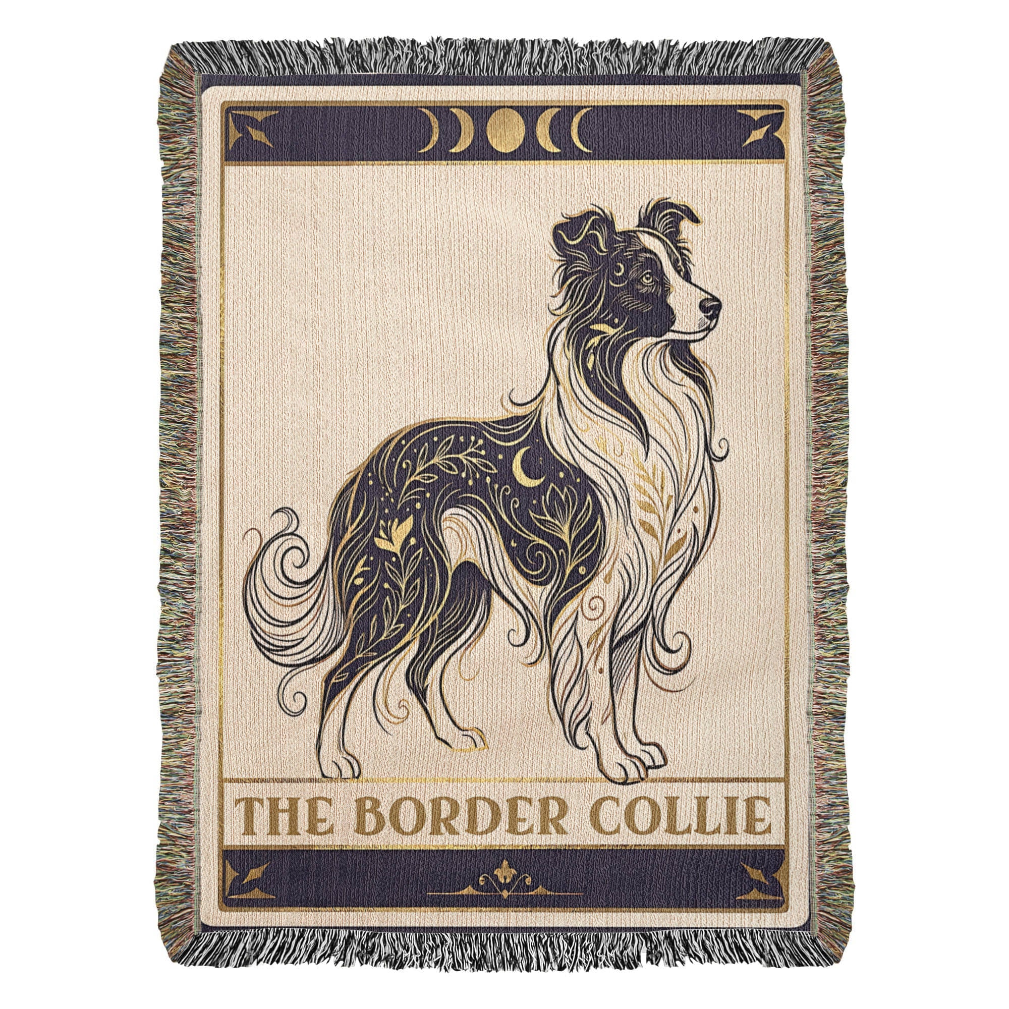 🐾 Woven Blanket Tarot Card - Border Collie Celestial