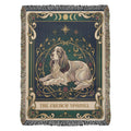 🐾 Woven Blanket Tarot Card - French Spaniel Stained glass