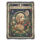 🐾 Woven Blanket Tarot Card - Golden Doodle Lillies