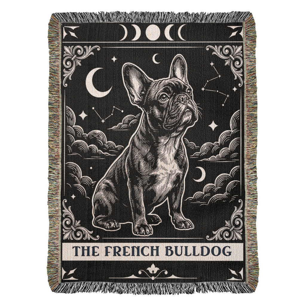 🐾 Woven Blankets Tarot Card - French Bulldog Crescent Moon