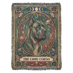 🐾 Woven Blanket Tarot - Cane Corso Gold Flowers