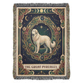 🐾 Woven Blanket Tarot Card - Great Pyrenees Green and Gold