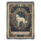 🐾 Woven Blanket Tarot Card - Great Pyrenees Green and Gold